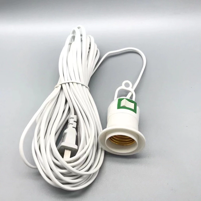 ขั้วหลอดไฟ E27 มีสวิตซ์ พร้อมสายไฟมีปลั๊กเสียบ ยาว 4 เมตร ขั้วไฟ